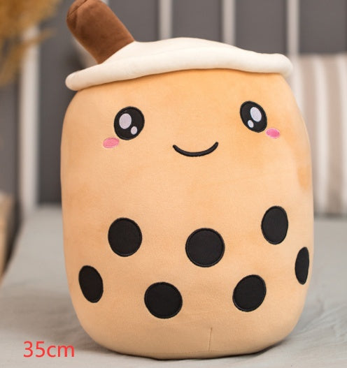 Boba Tea Plush Pillow Cushion - Soft Bubble Tea Stuffed Toy