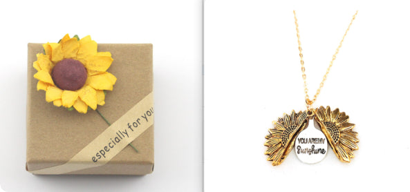 Sunflower Pendant Necklace | Gold, Silver & Rose Gold
