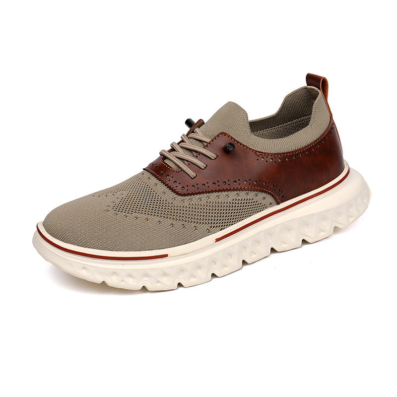 Men's Striped Patchwork Lace-Up Casual Trainers | EU 39-48