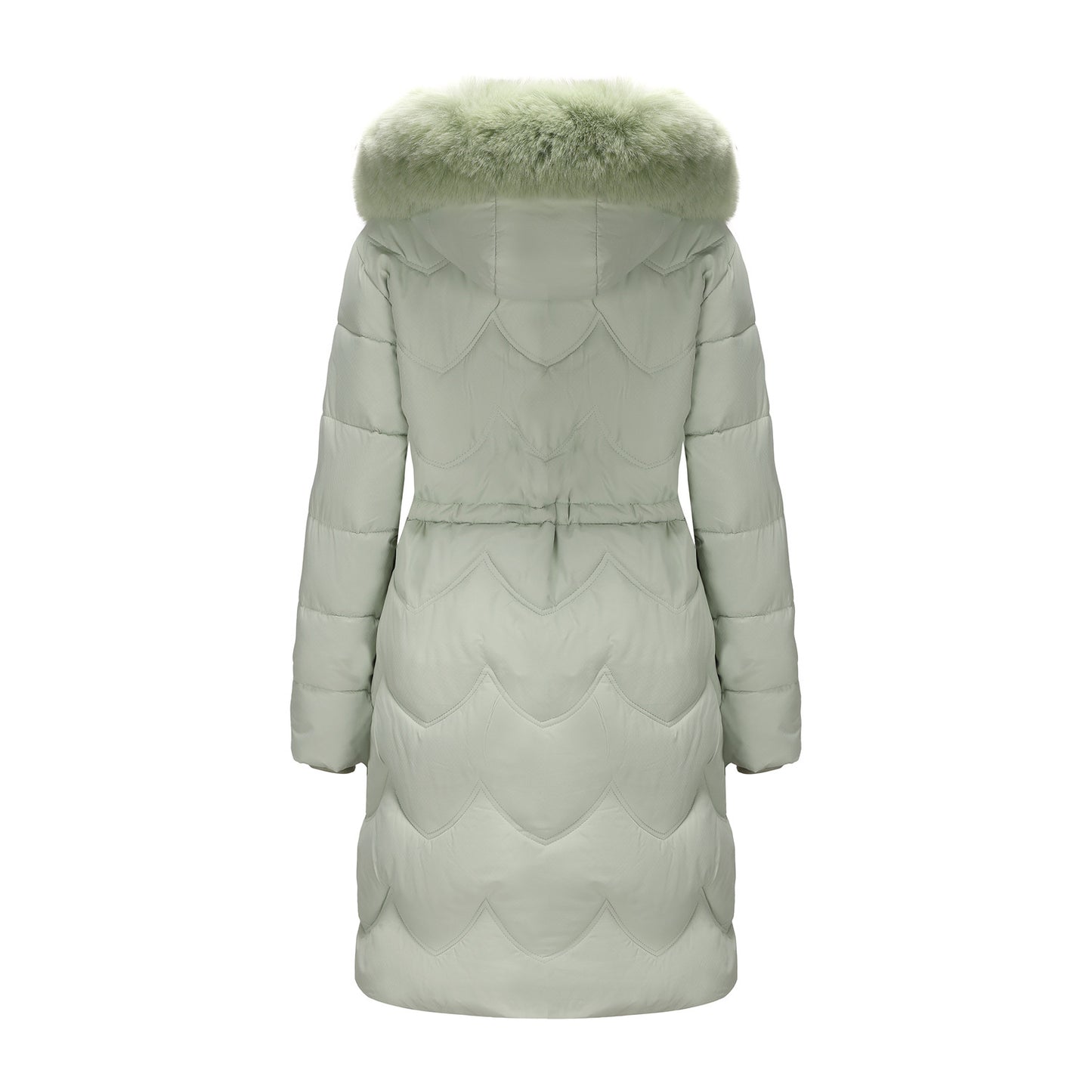 Women's Faux Fur Collar Padded Coat | Mid-Length Winter Coat
