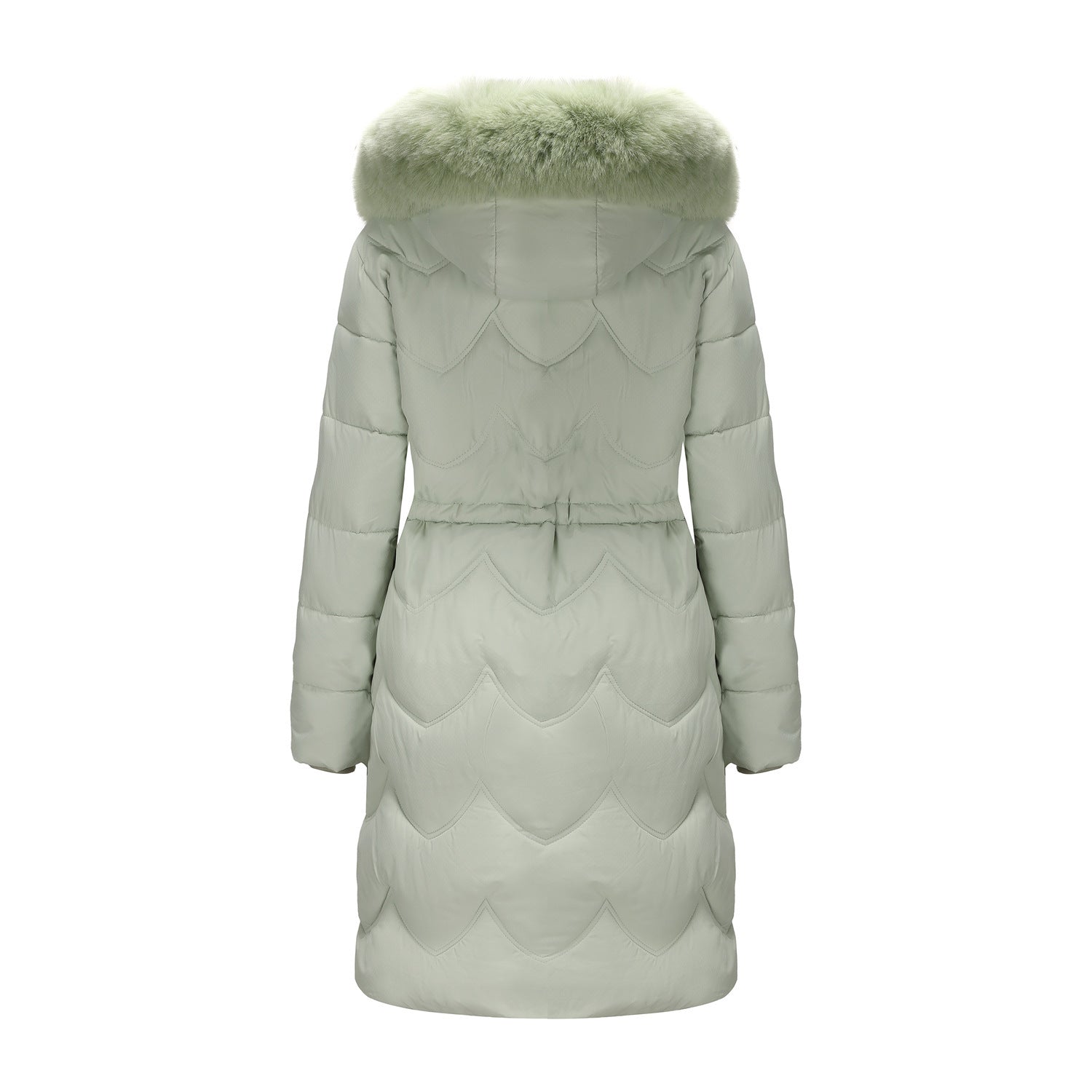 Women's Faux Fur Collar Padded Coat | Mid-Length Winter Coat