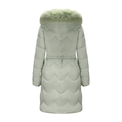Women's Faux Fur Collar Padded Coat | Mid-Length Winter Coat