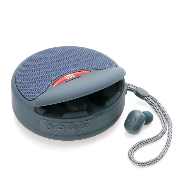 Portable Bluetooth Speaker with Earbuds Charging Case | FM Radio & TF Card