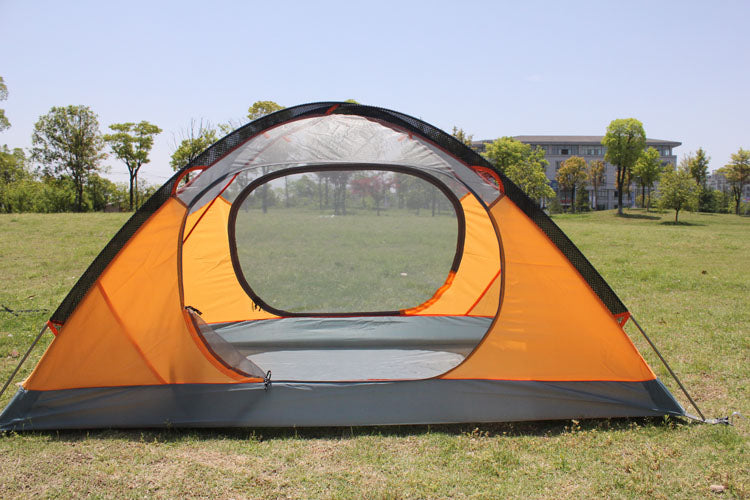 2-Person Ultralight Double-Layer Mountaineering Tent – 2,000-3,000mm Waterproof Aluminium Poles Green, Orange & Blue