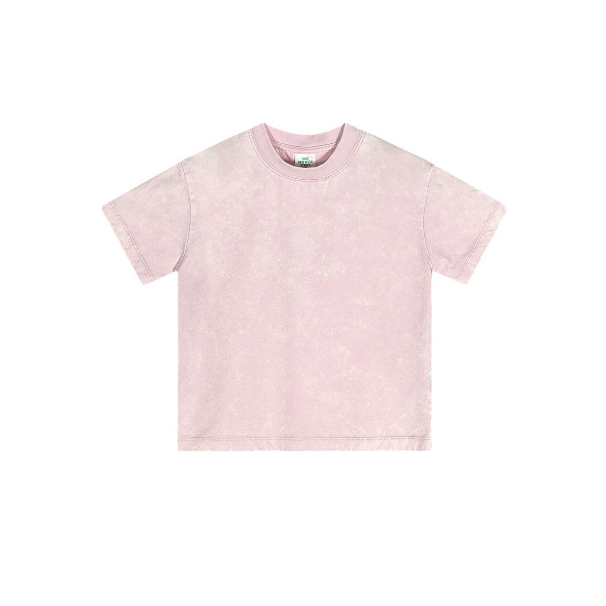 Kids Washed Cotton Solid Colour Short Sleeve T-Shirt – 4 Colours