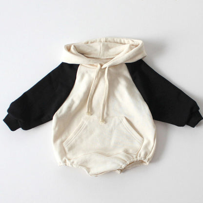 Baby & Toddler Contrast Sleeve Hooded Pullover | Cotton Kids Sweater