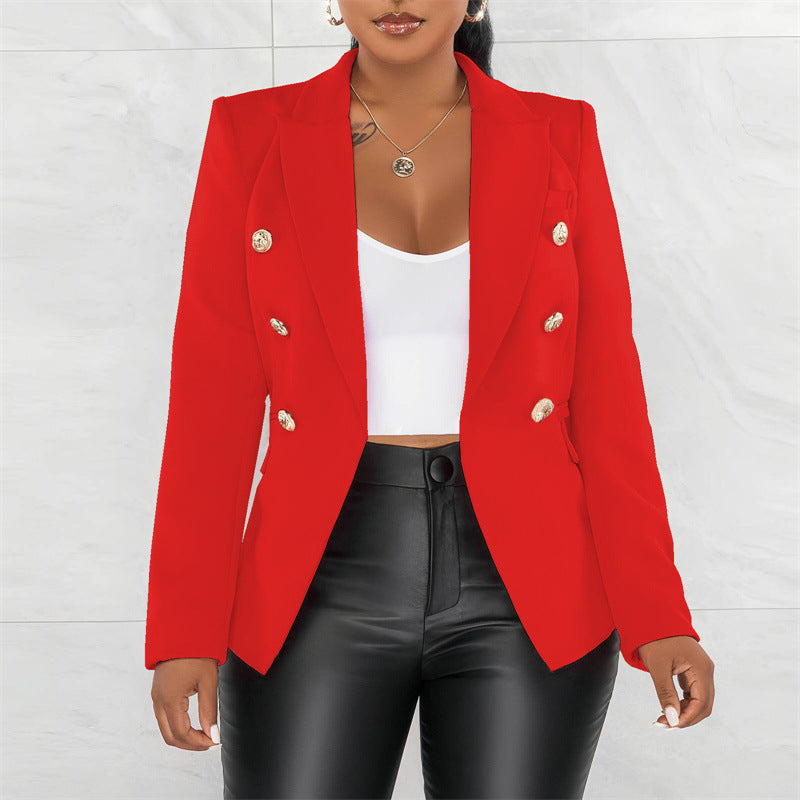 Women's Patchwork Button Blazer Jacket – 6 Colours | Sizes S–3XL