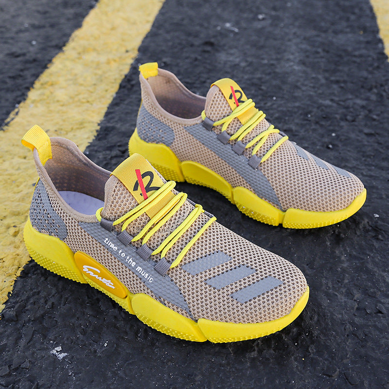 Men's Lightweight Slip-On Running Shoes – Breathable Cotton Upper, Multi-Colourway