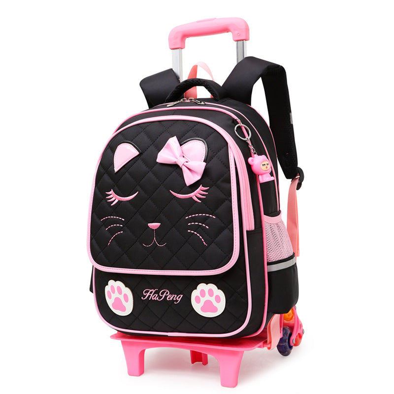 Kids' 3-Wheel Trolley School Bag – Detachable Wheeled Backpack, 20–35L