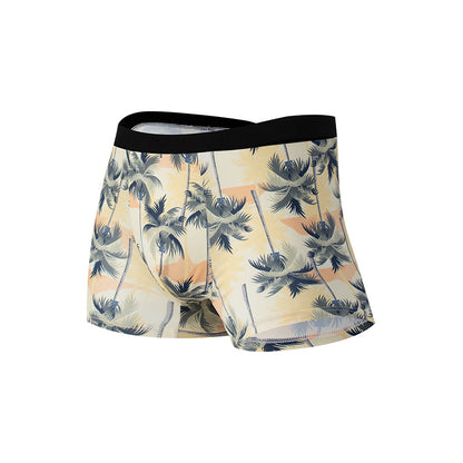Men's Ice Silk Graffiti Print Boxer Briefs – Antibacterial Quick-Dry 4 Designs