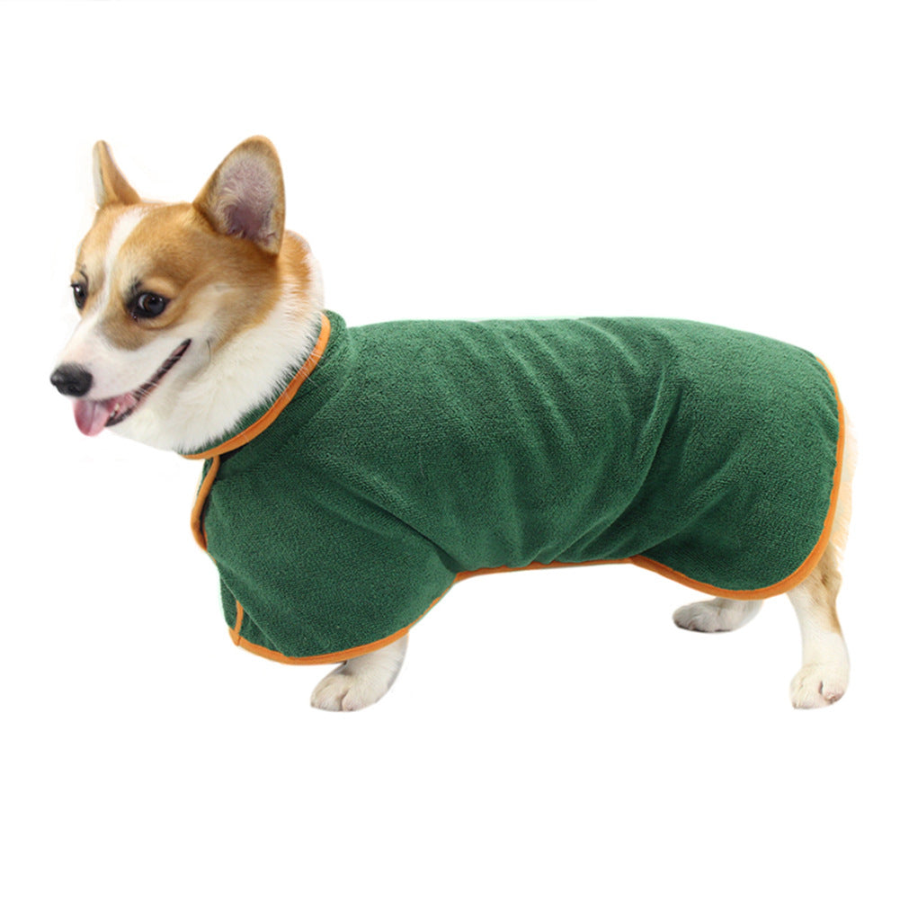 Microfibre Dog Bathrobe | Super Absorbent Quick-Dry Coat with Hook & Loop