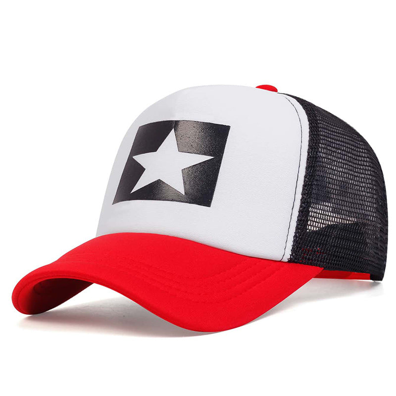 Five-Star Print Baseball Cap - Hip Hop Adjustable Unisex