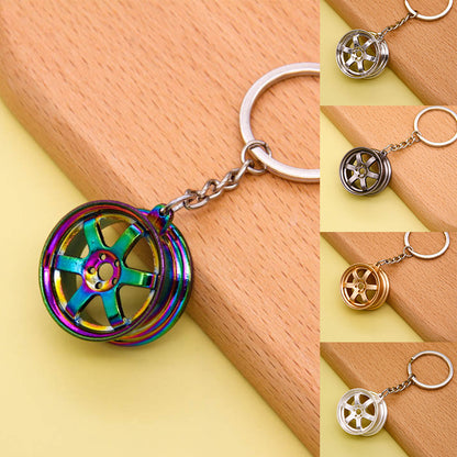 Miniature Car Rim Alloy Keychain | Modified Wheel Charm | 6 Finishes