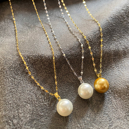 Pearl Clavicle Chain Necklace | Real Gold Plated Minimalist Pearl Necklace for Women