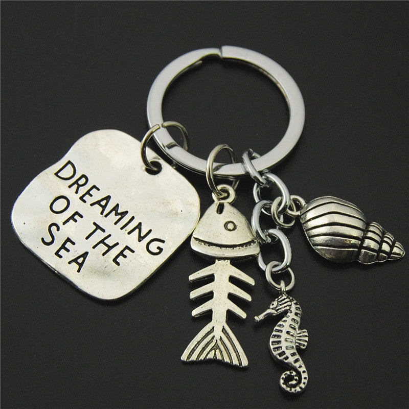 Antique Silver Skull Turquoise Keychain | Alloy Charm Pendant | JP Collections