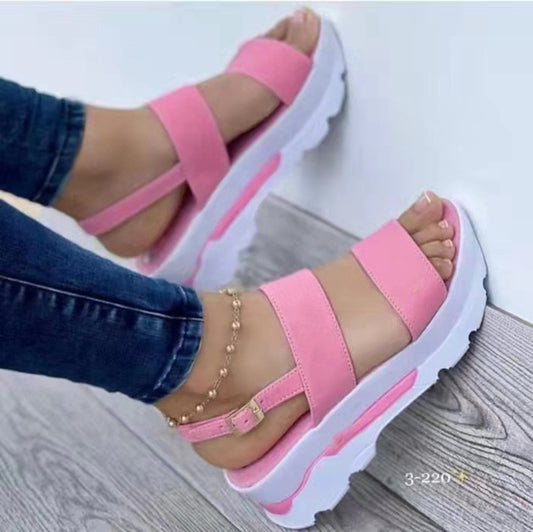 Women's Platform Wedge Buckle Sandals | 6 Colours | EU 35-43