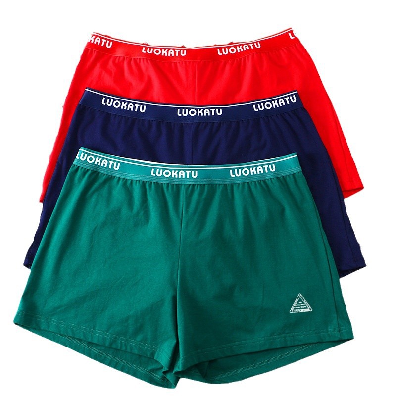 Men's Cotton Knit Boxer Briefs – Breathable Sports Mid-Waist 6 Colours