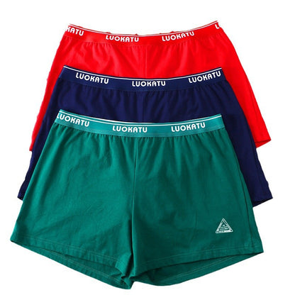 Men's Cotton Knit Boxer Briefs – Breathable Sports Mid-Waist 6 Colours