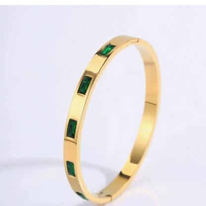 Women's Stainless Steel Bangle | Zircon & Diamond Detail | 9 Styles