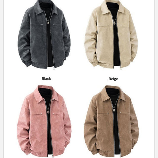 Men's Slim Fit Lapel Jacket | Casual Polyester Coat with Patch Pockets – M to 3XL