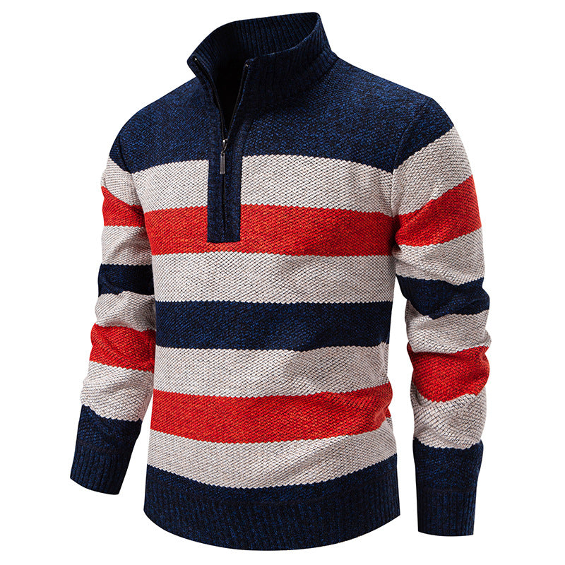 Men's Fleece-Lined Half-Zip Hoodie | Stand-Up Collar | JParker