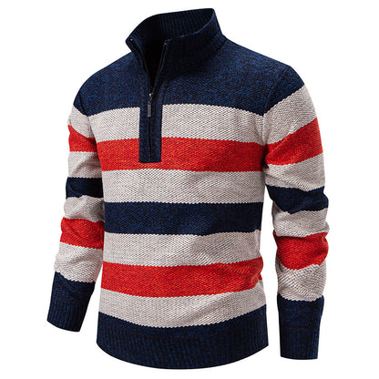 Men's Fleece-Lined Half-Zip Hoodie | Stand-Up Collar | JParker