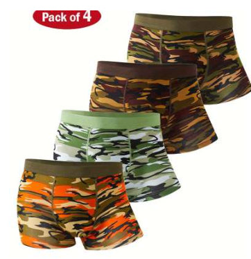 Men's Camouflage Bamboo Fibre Boxer Shorts | Breathable Mid-Rise Underwear