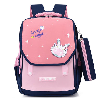 Kids' Lightweight Nylon School Backpack – Burden-Reducing Primary School Bag