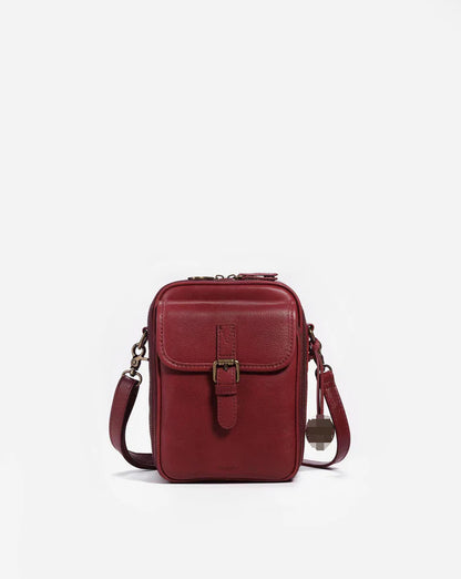 Women's Small PU Leather Crossbody Bag | Multi-Compartment Shoulder Bag