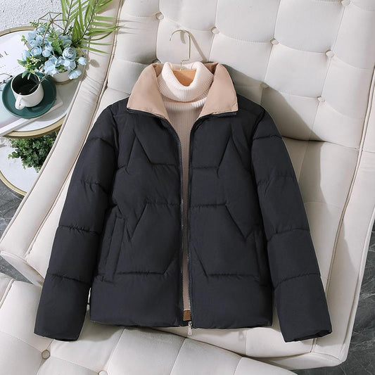 Women's Cropped Padded Jacket - Loose Fit, 4 Colours, M-4XL