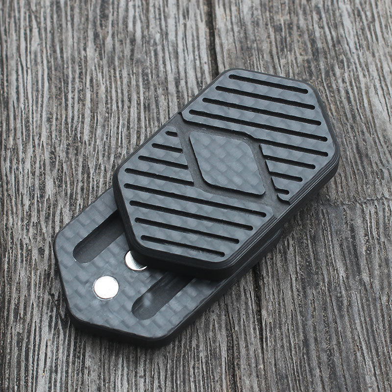 Carbon Fibre Rotary Push Card Coin Decompression Fidget Spinner