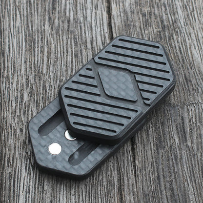 Carbon Fibre Rotary Push Card Coin Decompression Fidget Spinner