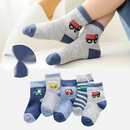 Children's Cartoon Cotton Socks – Dinosaur, Car & Bear | Kids Socks