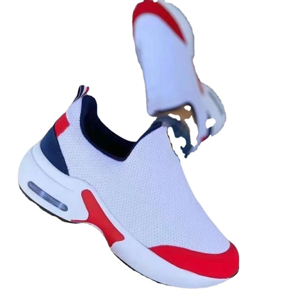 Women's Stretch Knit Round-Toe Sneakers – Lightweight Low Heel