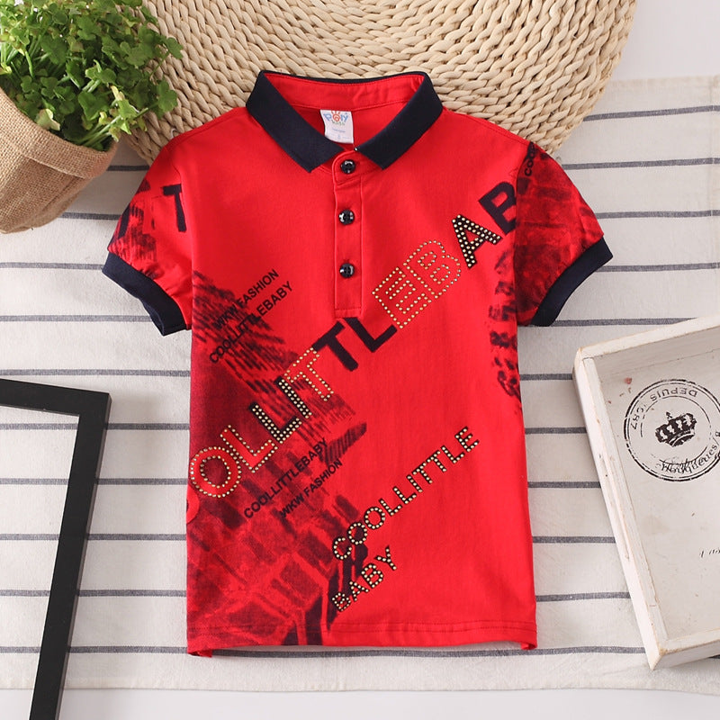 Boys' Short Sleeve Cotton Polo Shirt | Moisture Wicking Kids Top