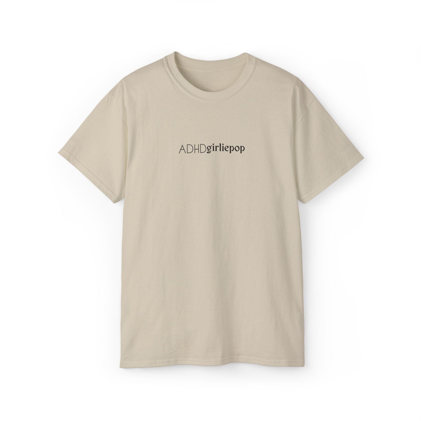 Loose Fit Round Neck Printed T-Shirt in Beige | Unisex Casual Tee