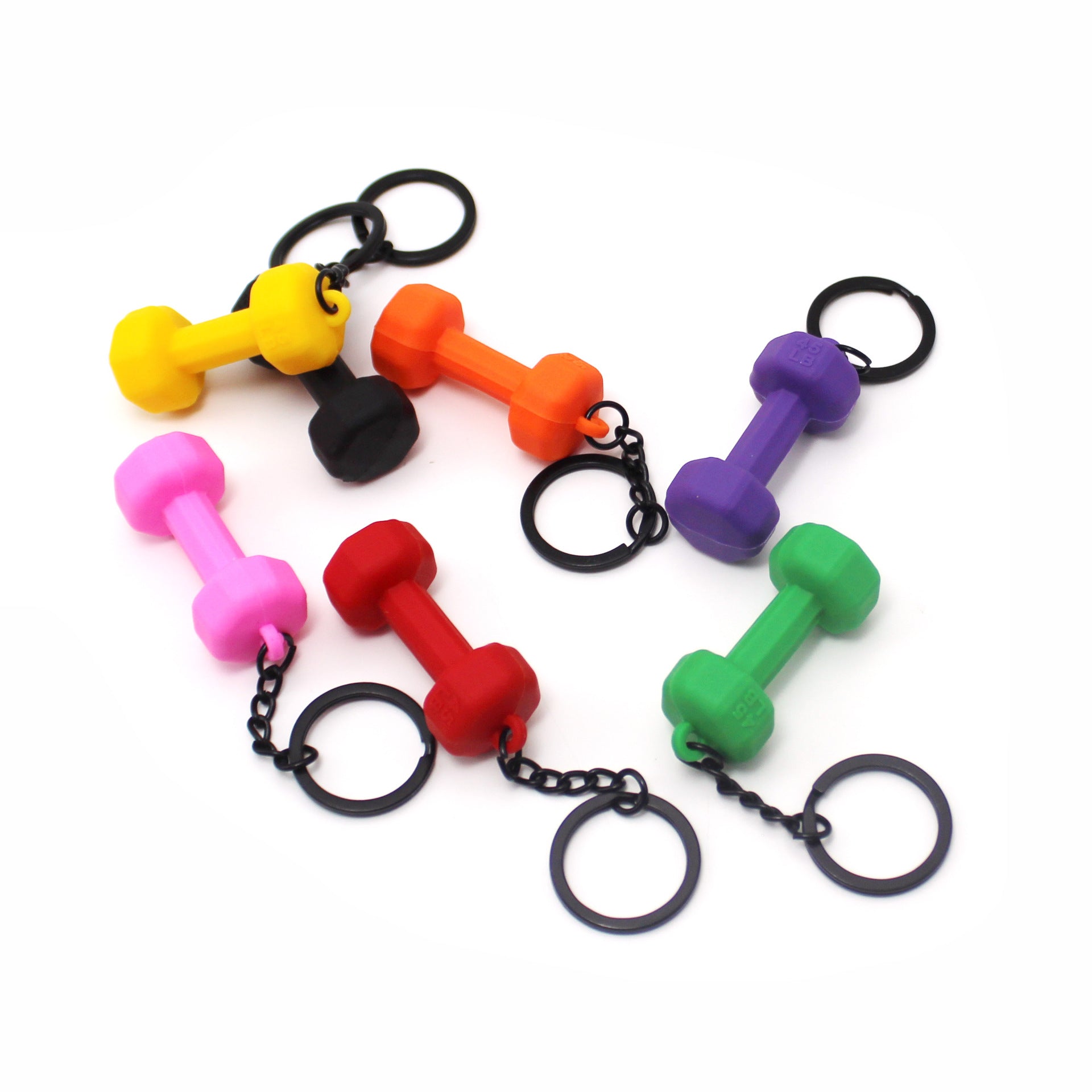 Rubber Dumbbell Keychain | Novelty Gym Charm | 10 Colours