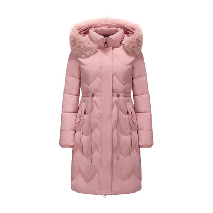 Women's Faux Fur Collar Padded Coat | Mid-Length Winter Coat
