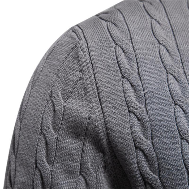 Men's Deer Embroidered Cotton Pullover Sweater | Autumn Casual Knitwear