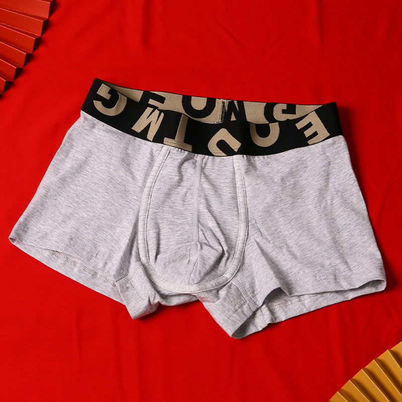 Men's Cotton Knit Boxer Briefs – Antibacterial Breathable Mid-Waist 6 Colours