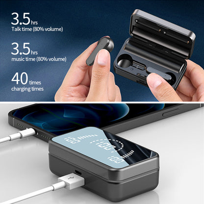 NFC Bluetooth Earbuds — Wireless In-Ear Sport Headset with Mic & LED Display