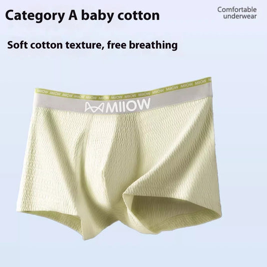 Men's Cotton Boxer Briefs 4-Pack – Antibacterial Breathable Mid-Waist