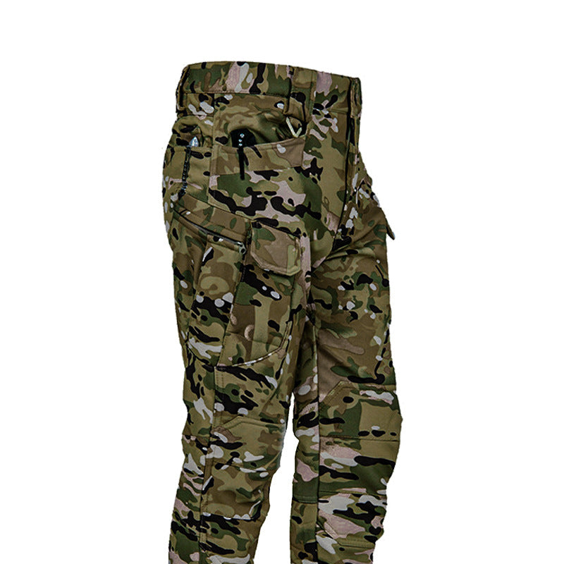 Men's Soft Shell Tactical Trousers | Fleece-Lined Waterproof Outdoor Pants