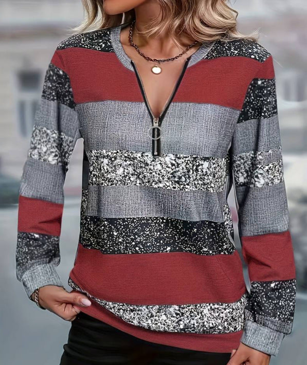 Women's 3D Print Long Sleeve Top – Loose Fit, 10 Colours, Sizes S–5XL