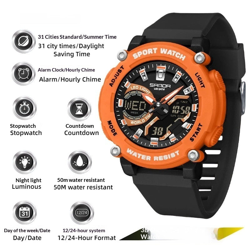 Dual Display Luminous Chronograph Watch | Sport & Outdoor