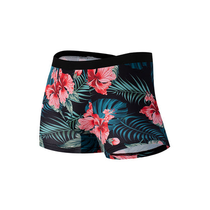 Men's Ice Silk Graffiti Print Boxer Briefs – Antibacterial Quick-Dry 4 Designs