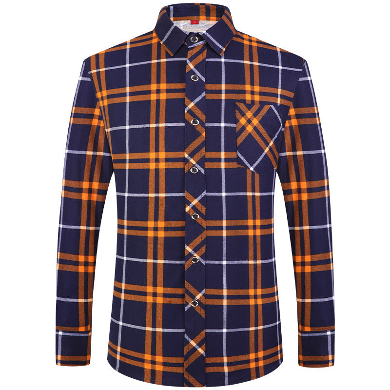 Men's Plaid Long Sleeve Shirt | Slim Fit Business Casual