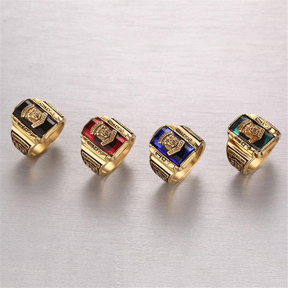 Men's Tiger Head Fashion Ring – Bold Alloy Animal Motif Band