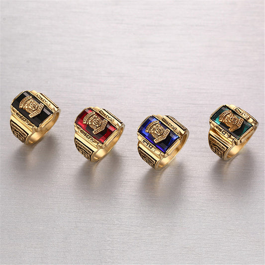 Men's Tiger Head Fashion Ring – Bold Alloy Animal Motif Band