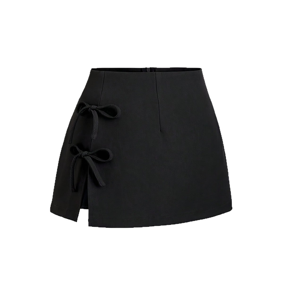 Women's Bow Detail Zip A-Line Mini Skirt